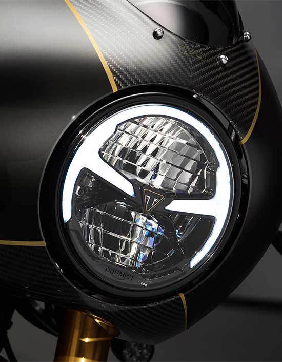 Triumph Thruxton TFC Fairing and illuminated headlight